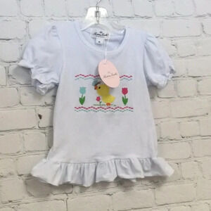 NWT Marie Nicole White Easter Puff Short Sleeve Top size 3